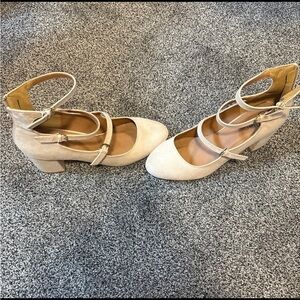 Chic Cream Women's Heels with Straps